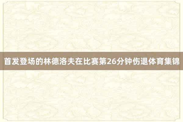 首发登场的林德洛夫在比赛第26分钟伤退体育集锦