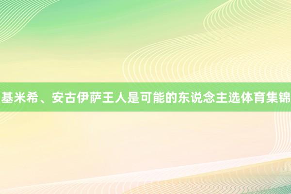 基米希、安古伊萨王人是可能的东说念主选体育集锦