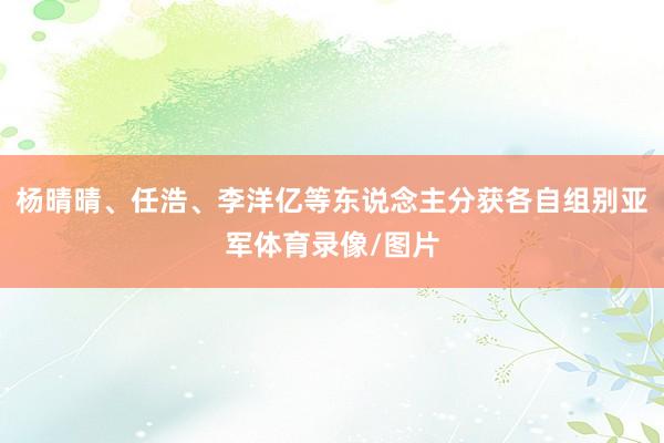 杨晴晴、任浩、李洋亿等东说念主分获各自组别亚军体育录像/图片